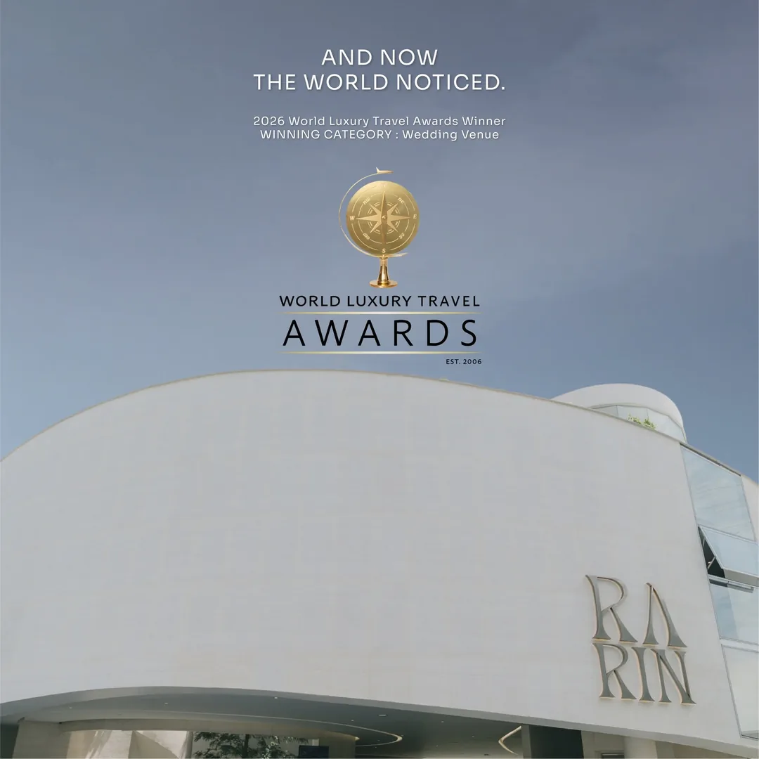 โปสเตอร์ RARIN ได้รับรางวัล 2026 World Luxury Travel Awards สาขา Wedding Venue